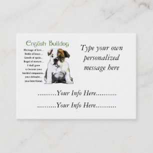 Cartes de profil Bulldog Anglais Personnalisées