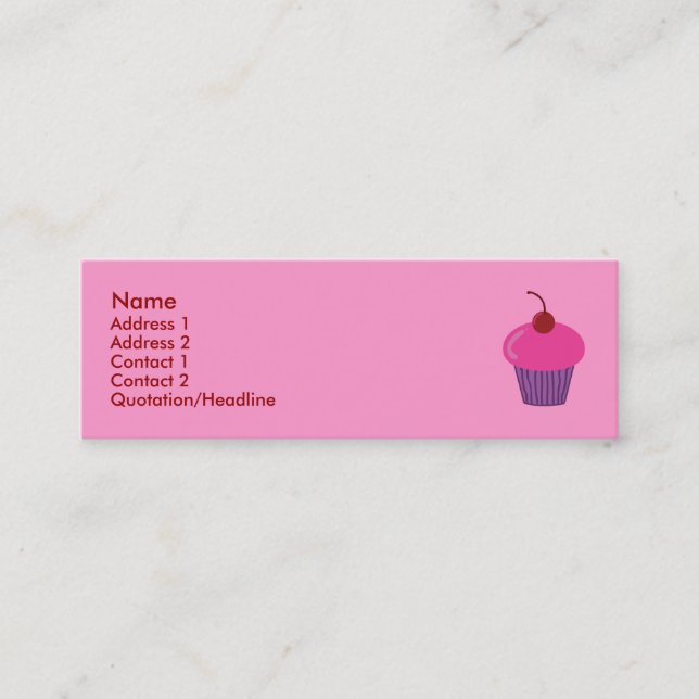 Cartes de profil Cupcake rose (Devant)