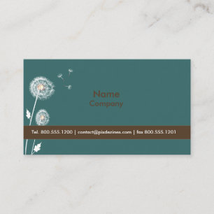 Cartes de profil Dandelions, turquoise foncé/brun