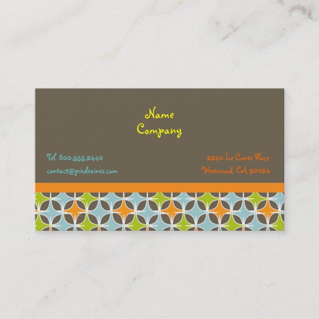 Cartes de profil de conception d'étoiles rétro (Devant)