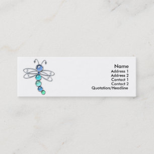 Cartes de profil de libellule en métal et en verre