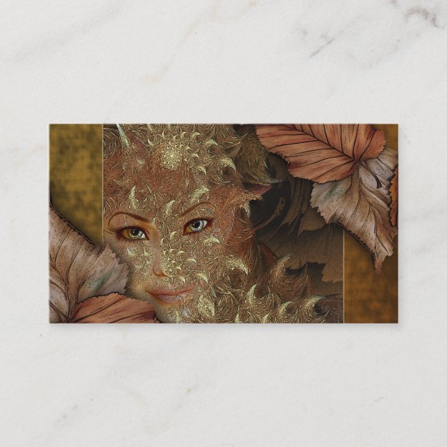 Cartes de profil de nymphe en bois d'automne (Devant)