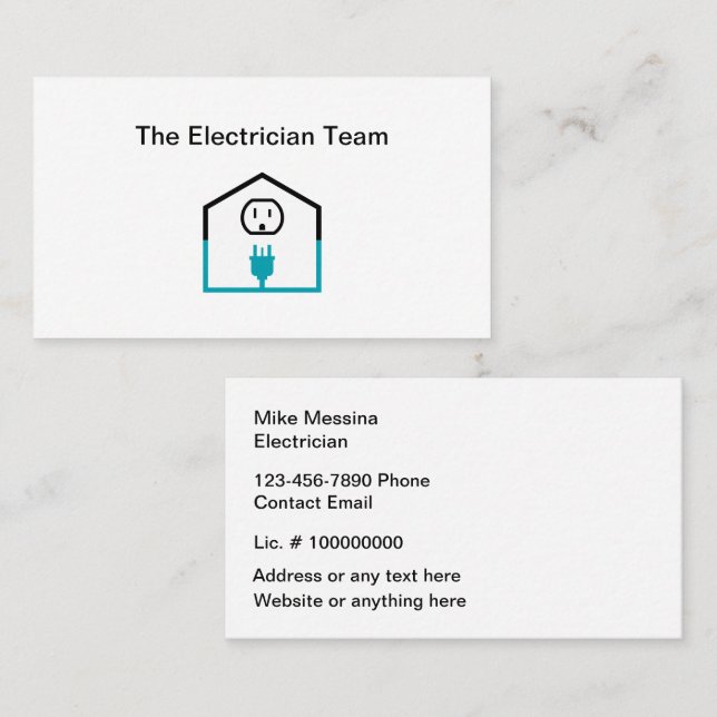 Cartes de profil d'entreprise uniques en électrici (Devant / Derrière)
