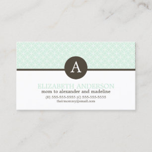Cartes de profil Monogramme Motif Mint Green Circl