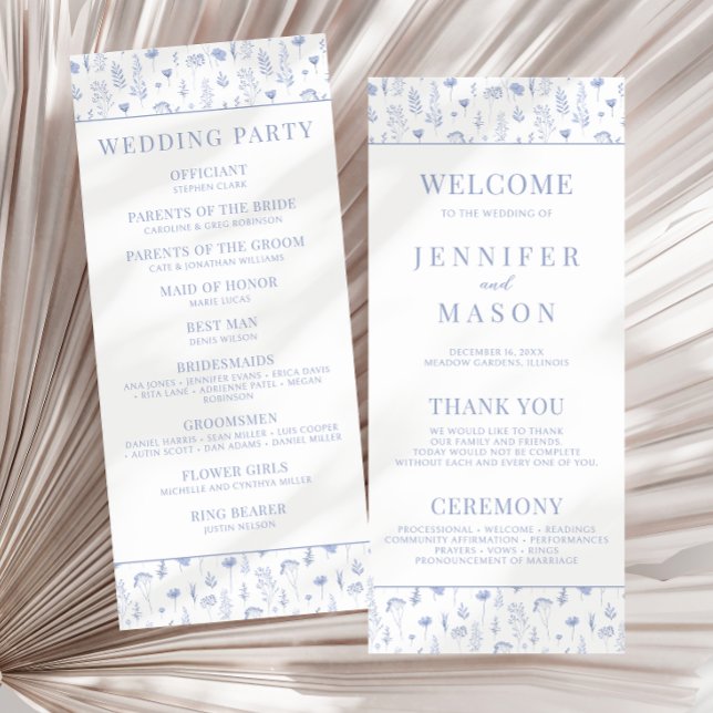 Cartes de programme de mariage rustique fleur sauv (Créateur téléchargé)