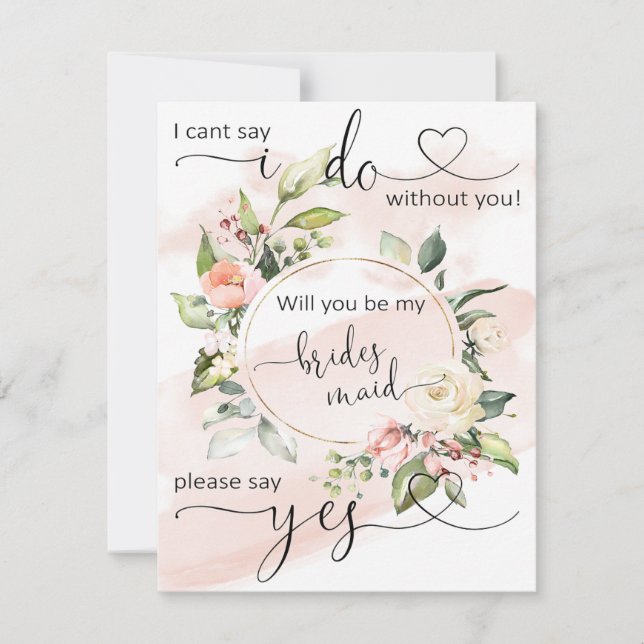 Cartes de proposition de Bridesmaid (Devant)