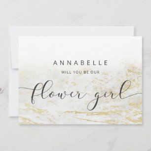 Cartes de Proposition de Fille de Fleurs en Marbre