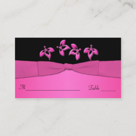 Cartes de puces florales noires et roses