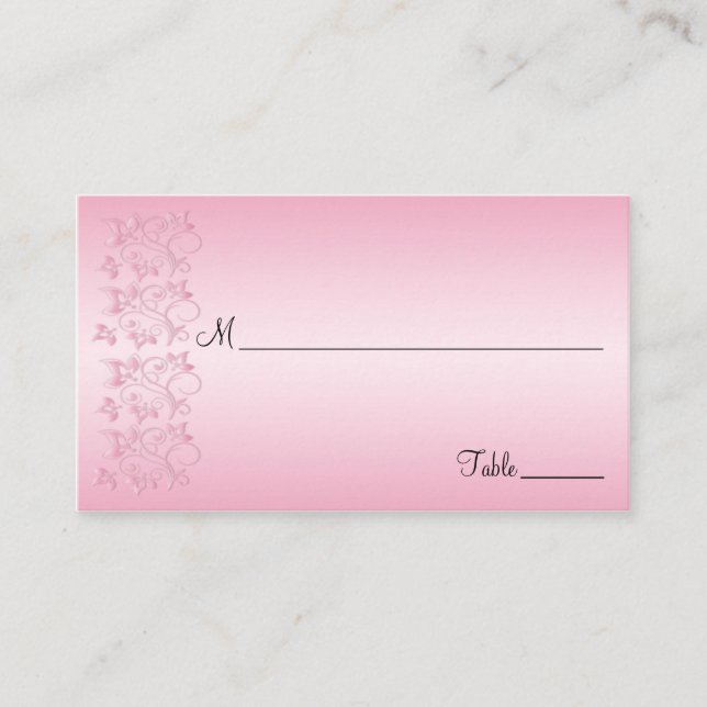 Cartes de puces florales roses et noires (Devant)