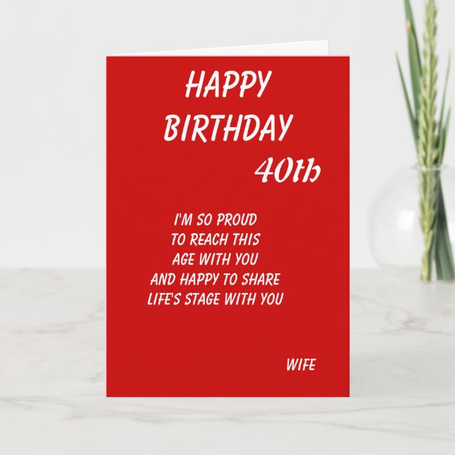 Cartes de quarantième anniversaire de la femme - d (Devant)