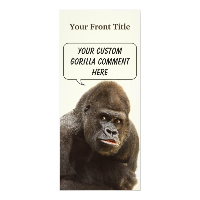 Cartes de rack personnalisées Funny Gorilla (Devant)