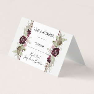 Cartes de rangement élégantes florales roses de Bo