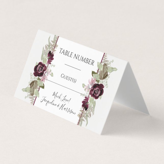 Cartes de rangement élégantes florales roses de Bo (Devant)