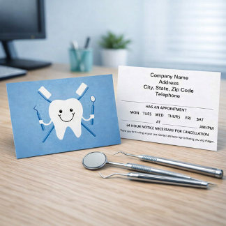 Cartes de rappel de rendez-vous dentaires