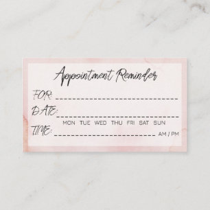 Cartes de rappel de rendez-vous Texture rose