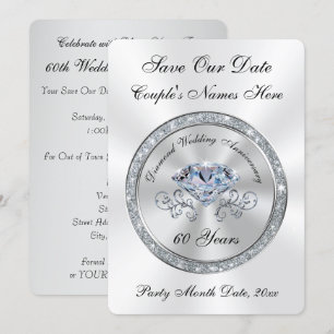 Cartes de rappel pour les 60 ans de mariage