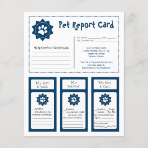 Cartes de rapport pour animaux de compagnie - bleu