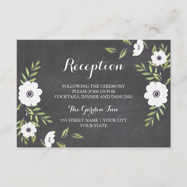 Cartes de réception Anémones peintes au tableau no (Devant)