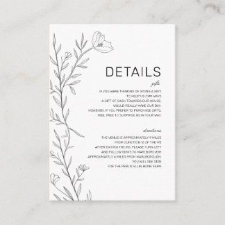 Cartes de réception avec encart floral Daniella