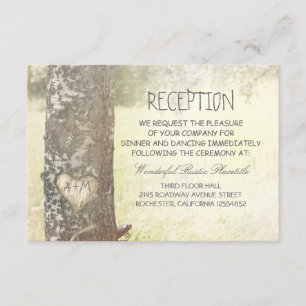 Cartes de réception de mariage à l'arbre d'amour à