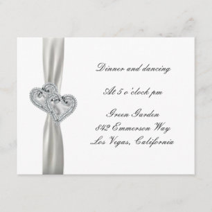 Cartes de réception de mariage blanc Hearts