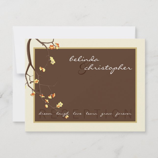 CARTES DE RÉCEPTION DE MARIAGE :: fleurs de cerisi (Devant)