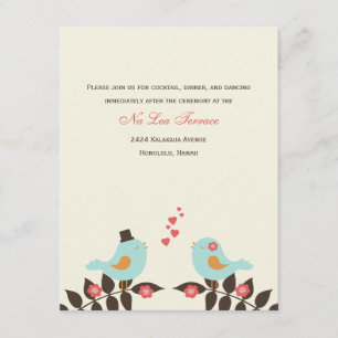 Cartes de réception de mariage Love Birds