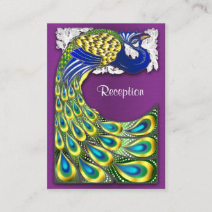 Cartes de réception de mariage Peacock violet et o