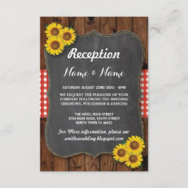 Cartes de réception de mariage rustique rouge tour