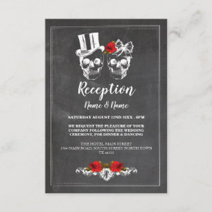 Cartes de réception de mariage rustiques crânes ro
