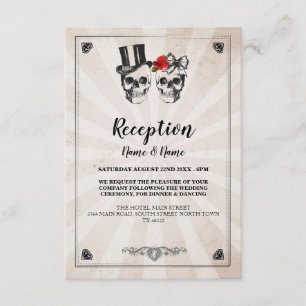 Cartes de réception de mariage rustiques Crânes Ro
