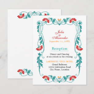 Cartes de réception Florales et Spirales de Feuill