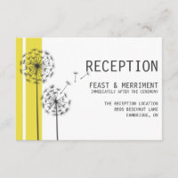 Cartes de réception minimalistes jaunes Dandelions