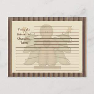 Cartes de recette de bonhomme en pain d'épice prim