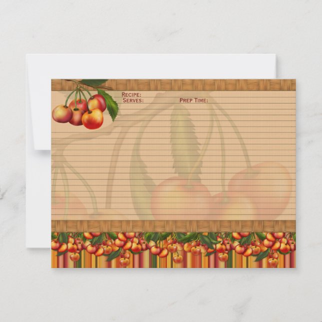 Cartes de recette de cerise (Devant)