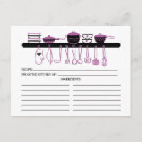 Cartes de recette de cuisine mignonne orchidée Gad