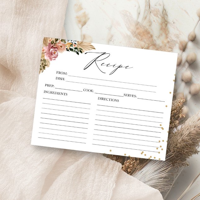 Cartes de recette de Fête des mariées Boho couleur (Créateur téléchargé)