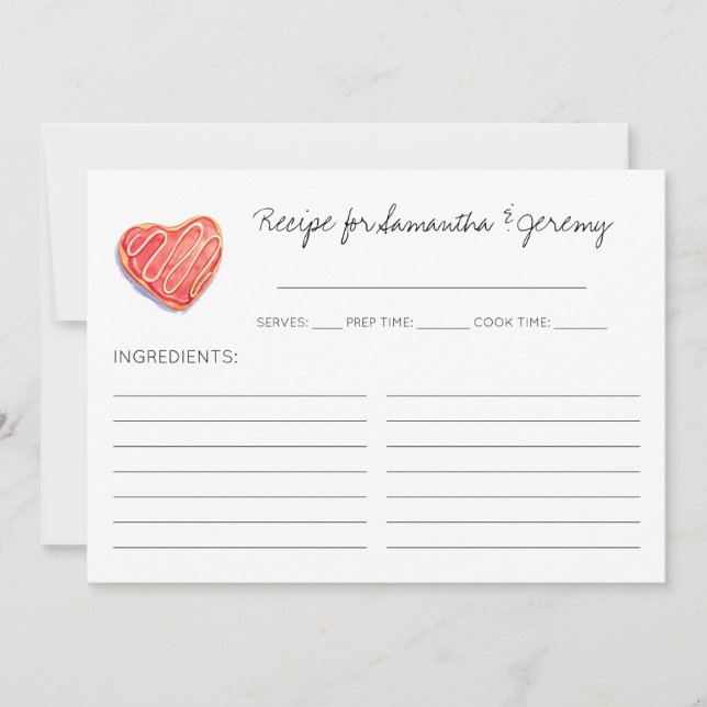 Cartes de recette de Fête des mariées Coeur (Devant)