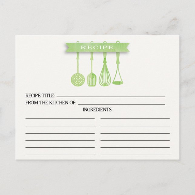 Cartes de recette de Fête des mariées d'ustensiles (Devant)