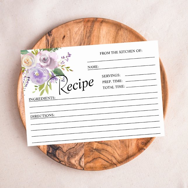 Cartes de recette de Fêtes des mariées florales po (Créateur téléchargé)