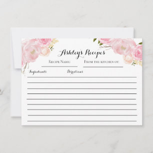 Cartes de recette florale rose Roses