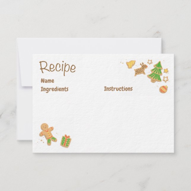 Cartes de recette illustrées par biscuit de Noël (Devant)