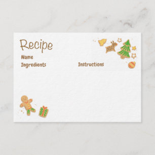 Cartes de recette illustrées par biscuit de Noël