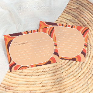Cartes de Recette Mid Modern Orange Retro Arch