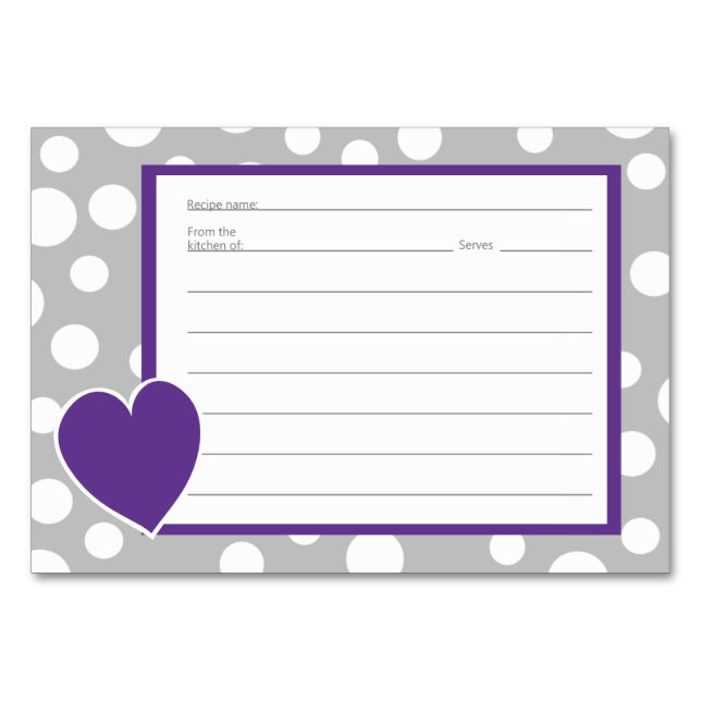 Cartes de recette Motif Pointe Gris (Devant)