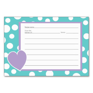 Cartes de recette Motif Pointe Polka