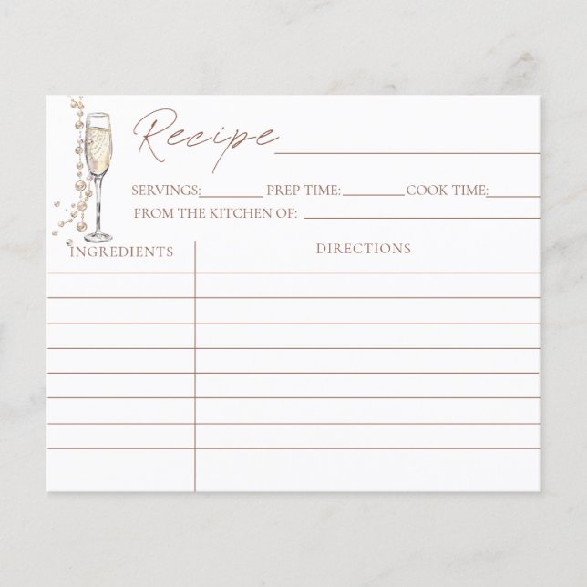 Cartes De Recette Perles Et Fête des mariées De Po (Devant)