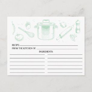 Cartes de recette pour outils de cuisine croquis v