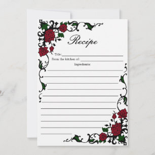 Cartes de Recette Roes Rouges Élégantes