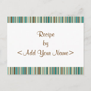 Cartes de recettes Aqua Stripes 4 x 6